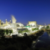 水門と工場夜景