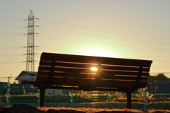 夕暮れベンチ