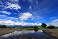 雨上がりの河川敷