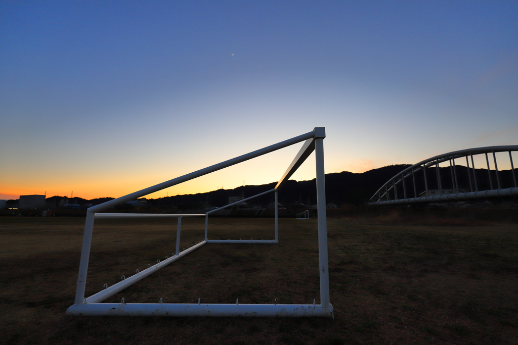 河川敷の夕暮れ