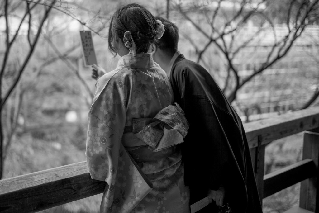 清水の舞台で決意（短冊に書かれた文を想像してみてください！）