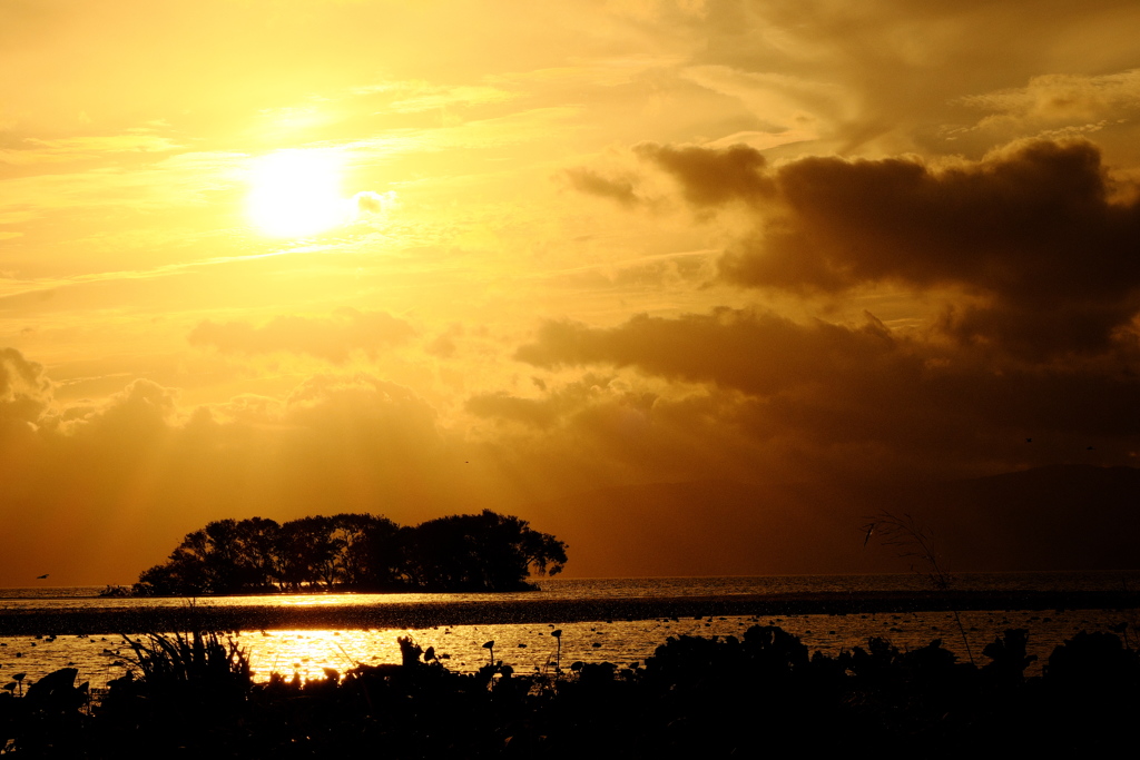 湖北の夕日