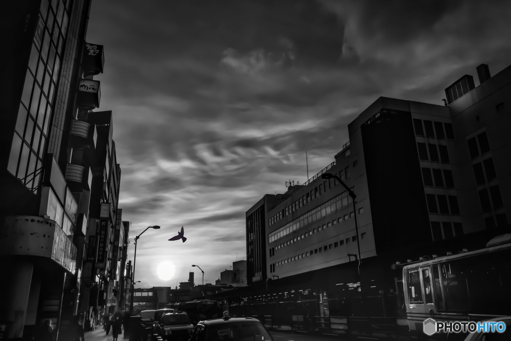 Cityscape in twilight