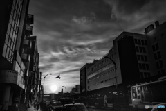 Cityscape in twilight