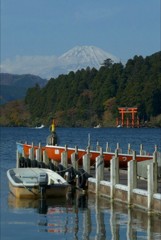 箱根芦ノ湖畔から