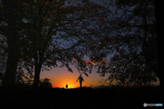 夕暮れの散歩道