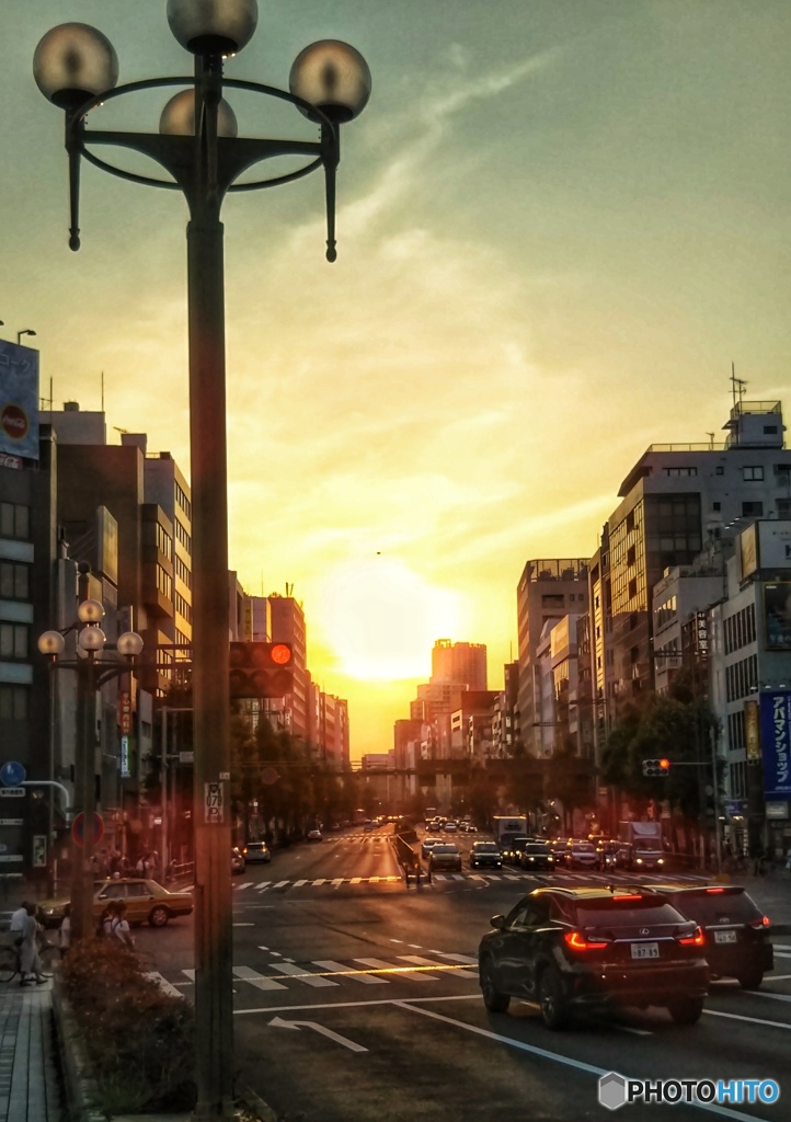 四谷見附の夕暮れ
