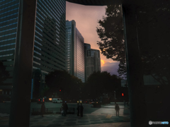 夕暮れの新宿
