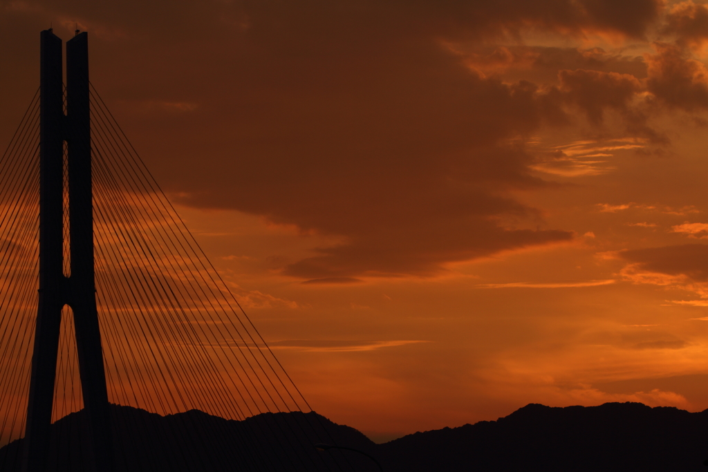 多々羅大橋の夕暮れ