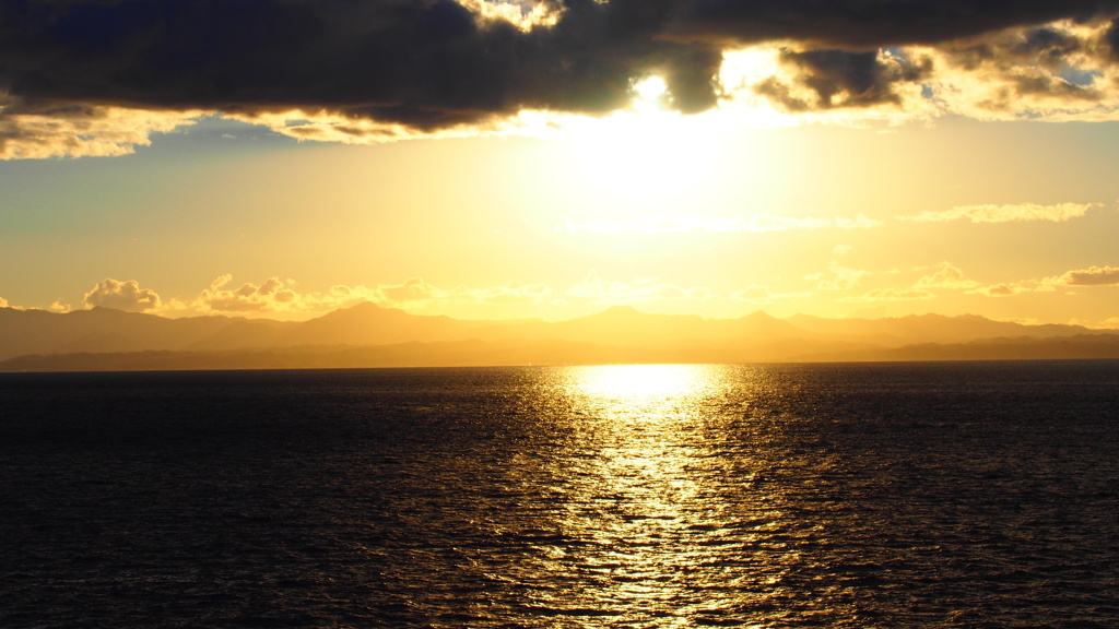 津軽海峡の夕日