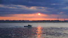 東京湾の夕日