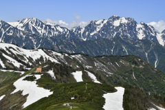 種池山荘と残雪の劒