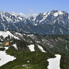 種池山荘と残雪の劒