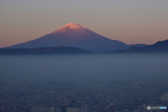 染まる富士山