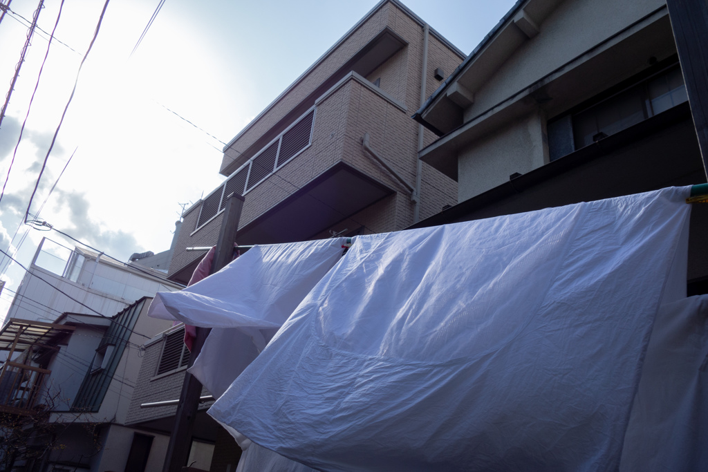 海水浴客のまぶしいほど白いだけで平凡な浜辺の服装