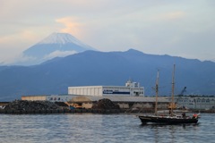 沼津港から見た富士山
