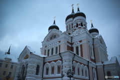 冬空の中のロシア正教会