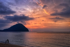 赤い夕陽