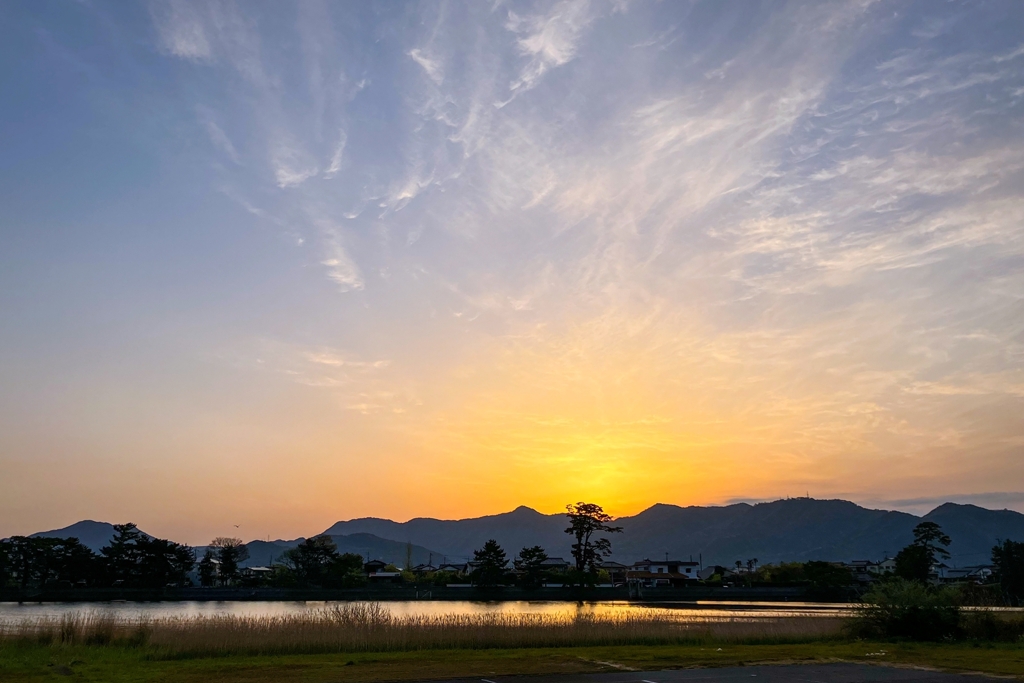 今朝の日の出前