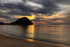 浜の夕景
