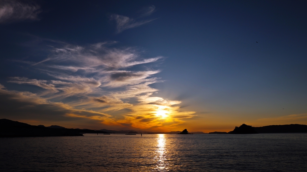 道の駅阿武町裏の夕景