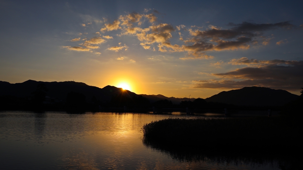 今朝の日の出直後