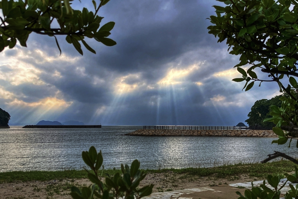 無数の薄明光線（光芒）