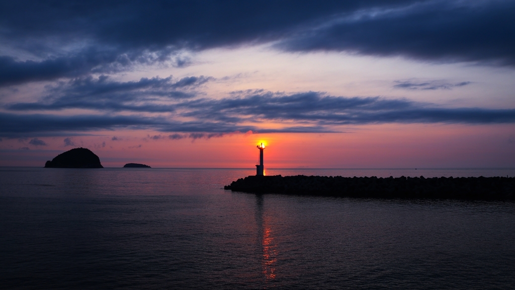灯台付近の夕景