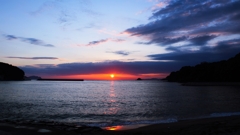 波打ち際の夕焼け