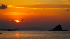 夕焼けどきの雌鹿島