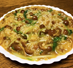 なめこカレーのリゾット