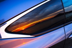 夕焼けの映し込み