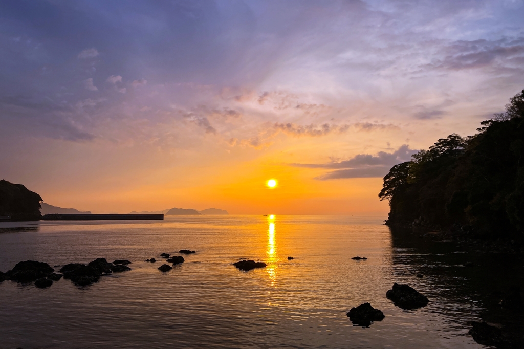 防波堤から見る夕景