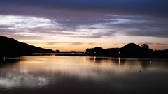 日没直後の河口付近