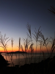 日没後のシルエット