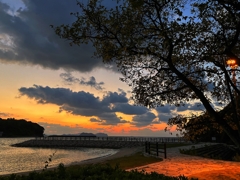 防波堤に続く歩道