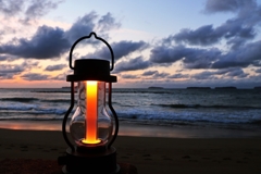With LED lantern