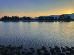 今朝の河口付近