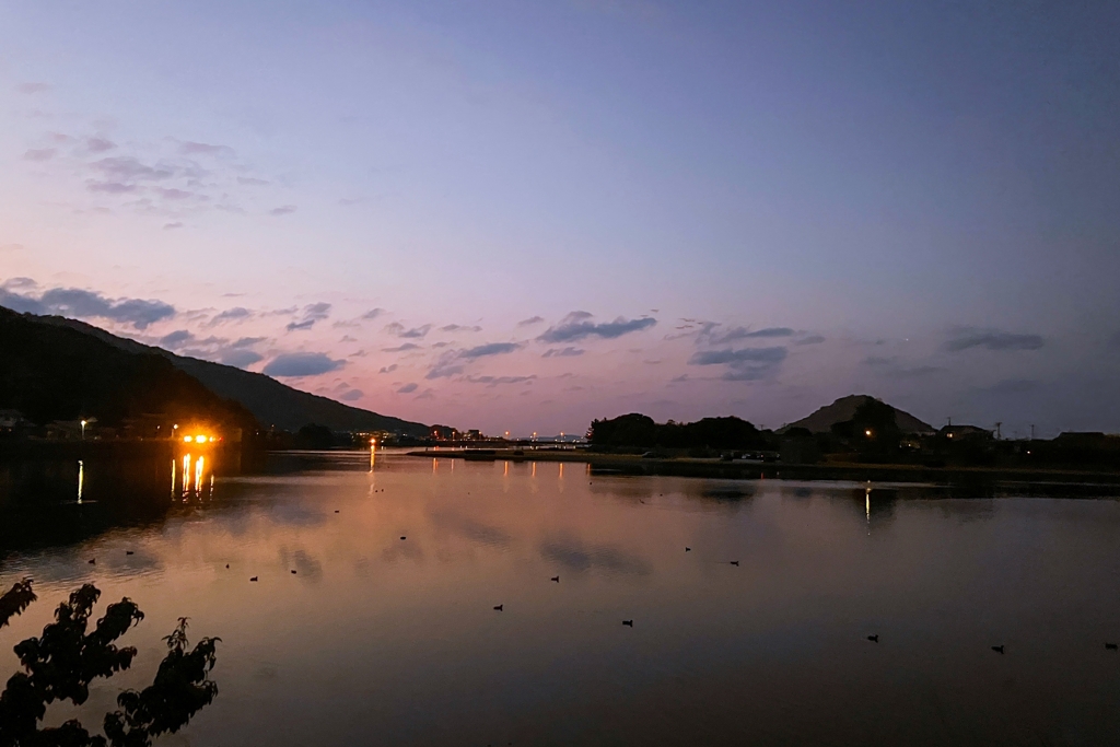 河口付近の黄昏どき