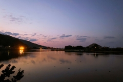 河口付近の黄昏どき