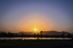 河川敷の夜明け