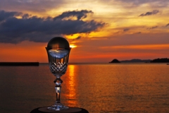 Glass ball in the Bohemian glass