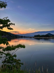 河口付近の夕景