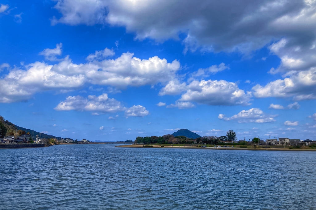 河口付近の冬景色