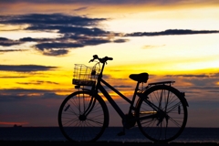 ママチャリも画になる夕暮れどき