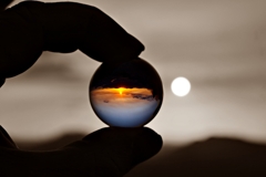 夕陽の映し込み