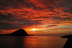 茜色の夕焼け空