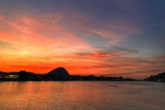 河口付近の夕景