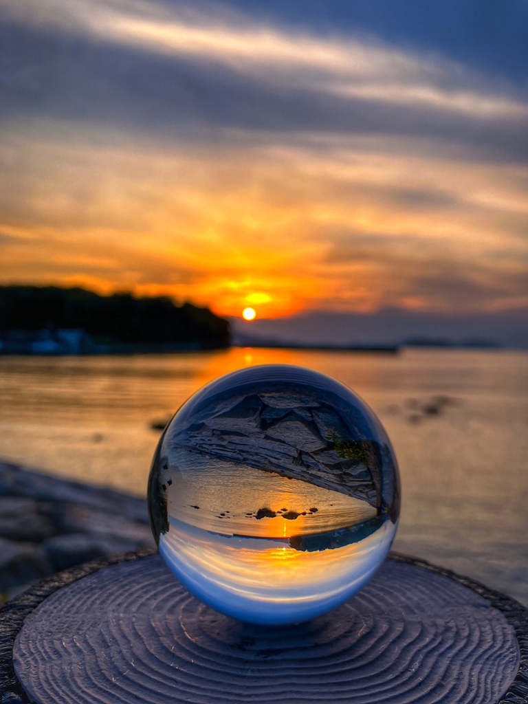 夕陽の映し込み