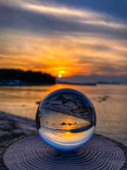 夕陽の映し込み